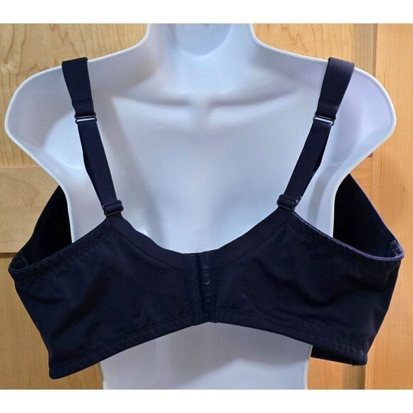 Cacique Womens Navy Blue Plunge Bra With Adjustable Straps Back Closure Sz 40F - Picture 4 of 10